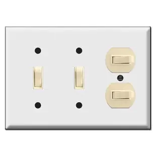 Combo 3 Gang 4 Up / Down & Sideways Toggle Light Switch Plates