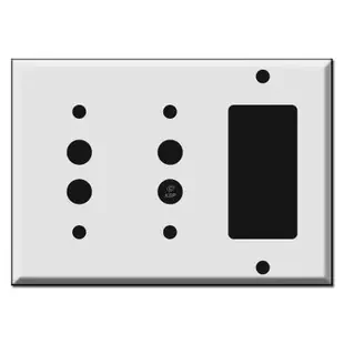 Combo Two Push Button and GFCI Decora Rocker Wall Switch Plates