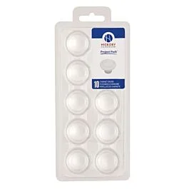 Conquest Style 10 Pack Cabinet Hardware Knob, White 1-3/8 Inch Diameter
