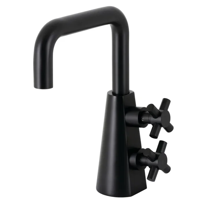 Constantine Two-Handle Single-Hole Bathroom Faucet with Push Pop-Up Drain, Matte Black | Kingston Brass