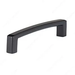 Contemporary Style Arched Rectangular Pull 5-1/16″ (128mm) Center to Center, 5-1/2″(140mm) Overall Length in Flat Black Finish