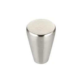 Cork Style Brushed Nickel Cabinet Hardware Knob, 25/32 (20mm) Inch Overall Diameter