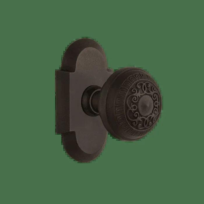 Cottage Short Plate with Egg Dart Knob – Oil-Rubbed Bronze Double Dummy