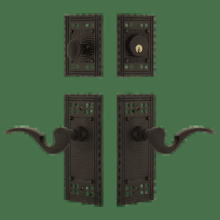 Craftsman Entry Set with Manor Lever – Oil-Rubbed Bronze