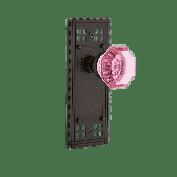 Craftsman Long Plate with Pink Waldorf Knob – Timeless Bronze Finish