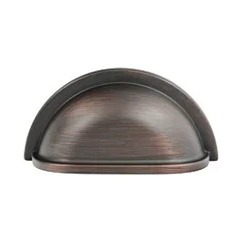Crescent 3-Inch Brushed Oil-Rubbed Bronze Cabinet Hardware Pull/Handle