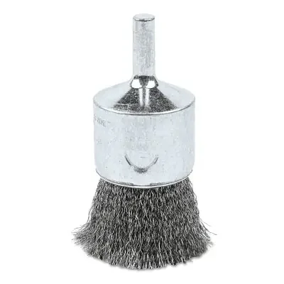 Crimped Wire End Brush, Carbon Steel, 1 in x 0.01 in