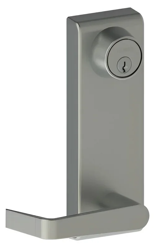 Cylinder Escutcheon Outside Exit Device Trim – Right Hand Withnell Level Aluminum Finish by Hager Hinge