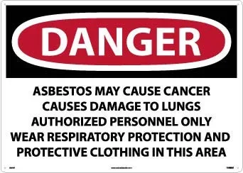 Danger: Asbestos May Cause Cancer – 20 X 28 – PS Vinyl – D23PD