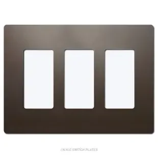 Dark Bronze Wall Plate Screwless 3-Gang Plastic – Legrand