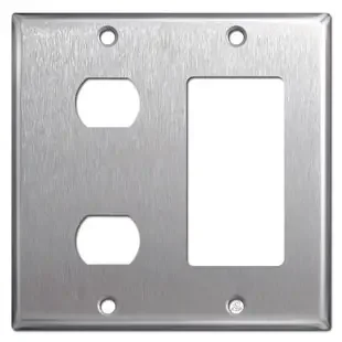 Decor GFCI + 2 Despard Switch Wall Plate – Stainless Steel