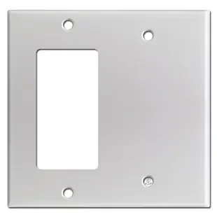 Decora Rocker & Blank Combination Switchplates – Brushed Aluminum