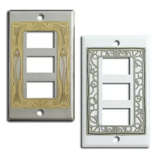 Decorative GE Old Low Voltage Three Switch Plate Covers