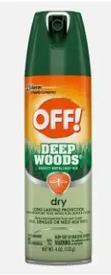 DEEPWOODS OFF 25% DEET REPELLANT 4oz DRY AEROSOL SPRAY