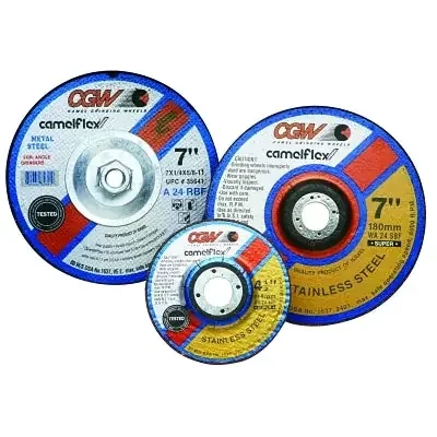 Depressed Center Wheel, 4-1/2 in Dia, 1/4 in Thick, 5/8 Arbor, 24 Grit