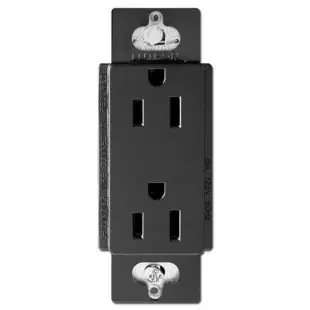 Designer Receptacle Outlet Lutron Claro 15A – Black