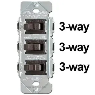 Despard Triple 3-Way Toggle Switch Set – Brown