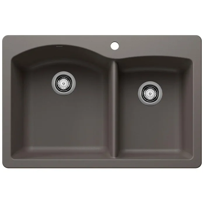 DIAMOND 1-3/4 BOWL DUAL DECK – VOLCANO GREY by Blanco