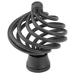 DISCONTINUED Emtek Wrought Steel Flanders Flat Black Cabinet Hardware Knob 1-1/2″ Diameter