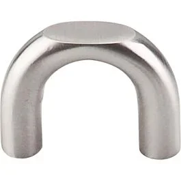 DISCONTINUED Top Knobs Curved Pull Contemporary Style 1-1/4 Inch (32mm) Center to Center, Overall Length 1-11/16″ Brushed Satin Nickel Cabinet Hardware Pull / Handle