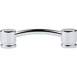DISCONTINUED Top Knobs Oval Thin Pull Contemporary Style 3-3/4 Inch (96mm) Center to Center, Overall Length 4-3/4″ Polished Chrome Cabinet Hardware Pull / Handle