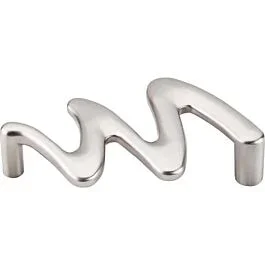 DISCONTINUED Top Knobs Squiggly Pull Contemporary Style 3-3/4 Inch (96mm) Center to Center, Overall Length 4-1/8″ Brushed Satin Nickel Cabinet Hardware Pull / Handle
