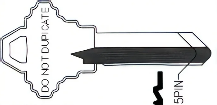 Do Not Duplicate 5 Pin Key Blank C Keyway No Logo – Schlage Commercial