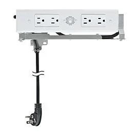 Docking Drawer Blade Duo In-Drawer Outlet with Four 15-amp AC Outlets in White Finish