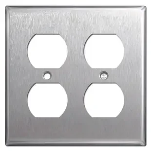 Double Duplex Outlet Covers – Spec Grade Stainless Steel