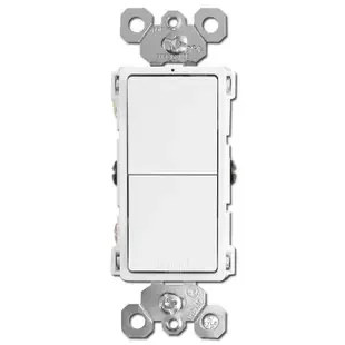 Double Stacked Rocker Light Switches – White