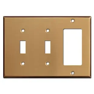 Double Toggle/GFCI Wall Plates – Satin Bronze