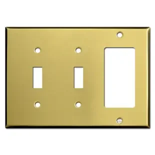 Double Toggle Rocker Switch Plate – Satin Brass