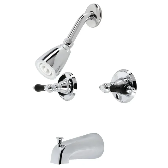 Duchess Double-Handle Tub and Shower Faucet – Polished Chrome by Kingston Brass