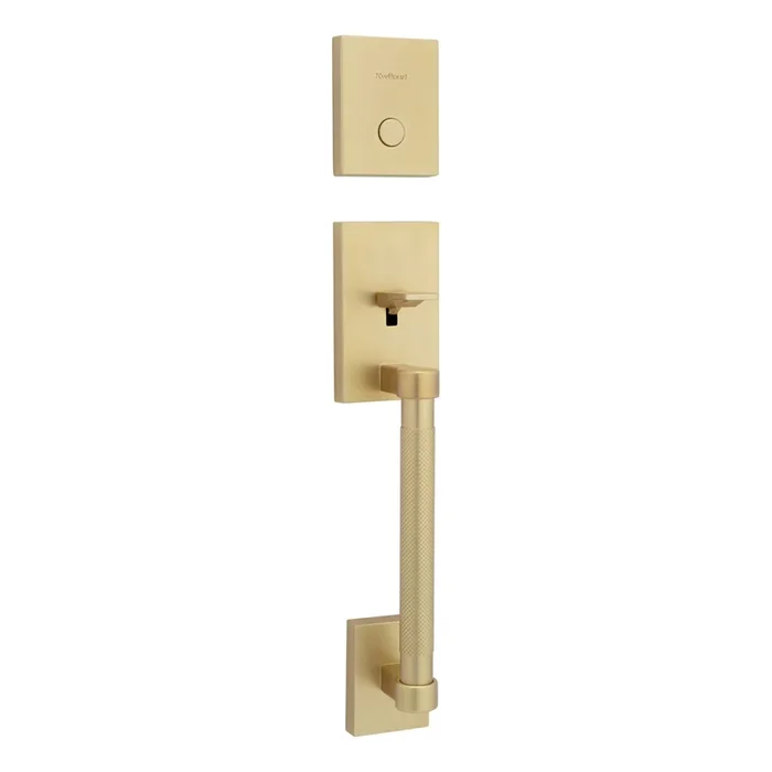 Dummy Prava Exterior Handleset Satin Brass Finish by Kwikset