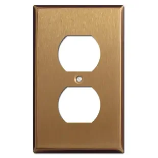 Duplex Receptacle Wallplates – Satin Bronze