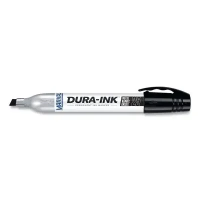 DURA-INK 25 Permanent Ink Marker, Black, 1/8 in to 1/4 in Tip, Chisel