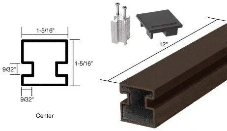 Duranodic Bronze 12″ Center Aluminum Counter Post by C.R. Laurence