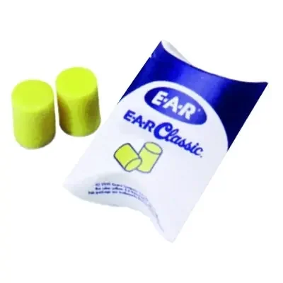 E-A-R Classic Foam Earplugs, PVC, Yellow, Uncorded, Pillow Pack