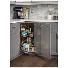 Easy 360 Lazy Susan Rotating Corner Organizer for Frameless Cabinet Application