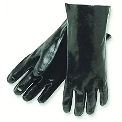 Economy Dipped PVC Gloves, Large 14 in, Black