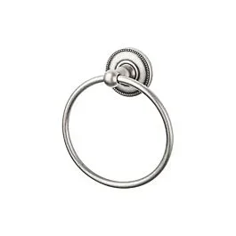 Edwardian Bath Ring Beaded Backplate, Antique pewter