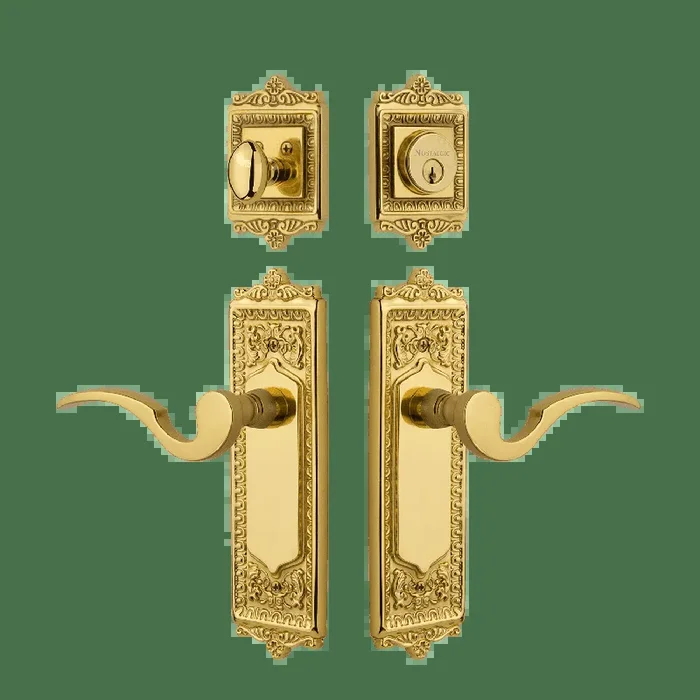 Egg Dart Entry Set with Manor Lever in Polished Brass – Nostalgic Vintage Door Hardware