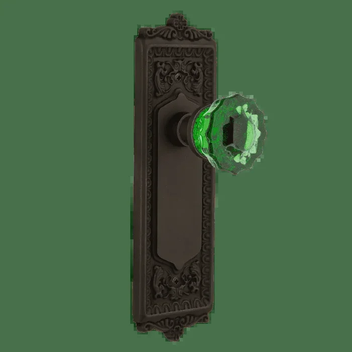 Egg Dart Long Plate with Emerald Crystal Knob – Nostalgic Vintage Hardware