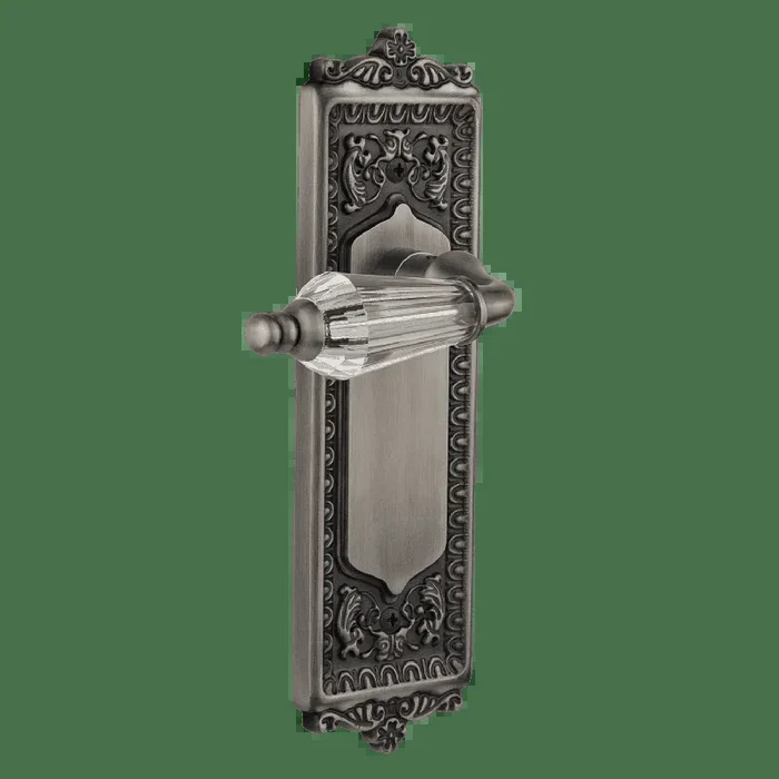 Egg Dart Long Plate with Parlour Crystal Lever – Antique Pewter