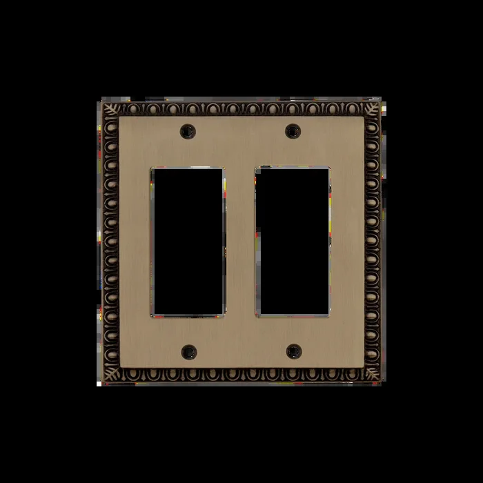 Egg Dart Switch Plate with Double Rocker in Antique Brass – Nostalgic Vintage Hardware