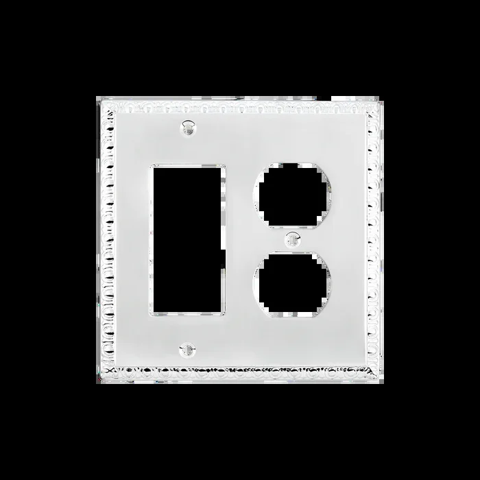 Egg Dart Switch Plate with Rocker and Outlet in Bright Chrome – Nostalgic Vintage Hardware