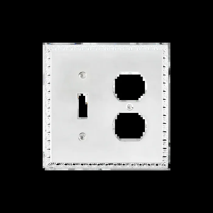Egg Dart Switch Plate with Toggle and Outlet in Bright Chrome – Nostalgic Vintage Hardware
