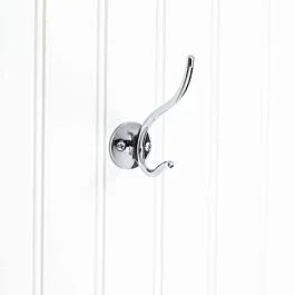 Elements Double Zinc Wall Mount Hook 3-13/16″ Polished Chrome
