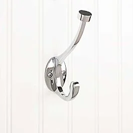 Elements Double Zinc Wall Mount Hook 5-1/2″ Polished Chrome
