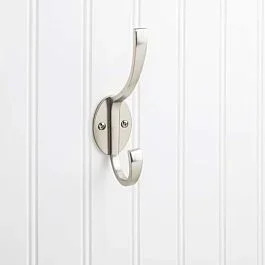 Elements Double Zinc Wall Mount Hook 5-7/8″ Satin Nickel